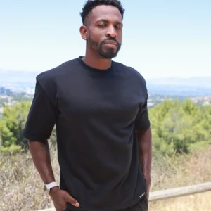 Black Terry Cotton T Shirt