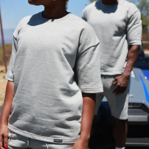 Grey Terry Cotton T-Shirt